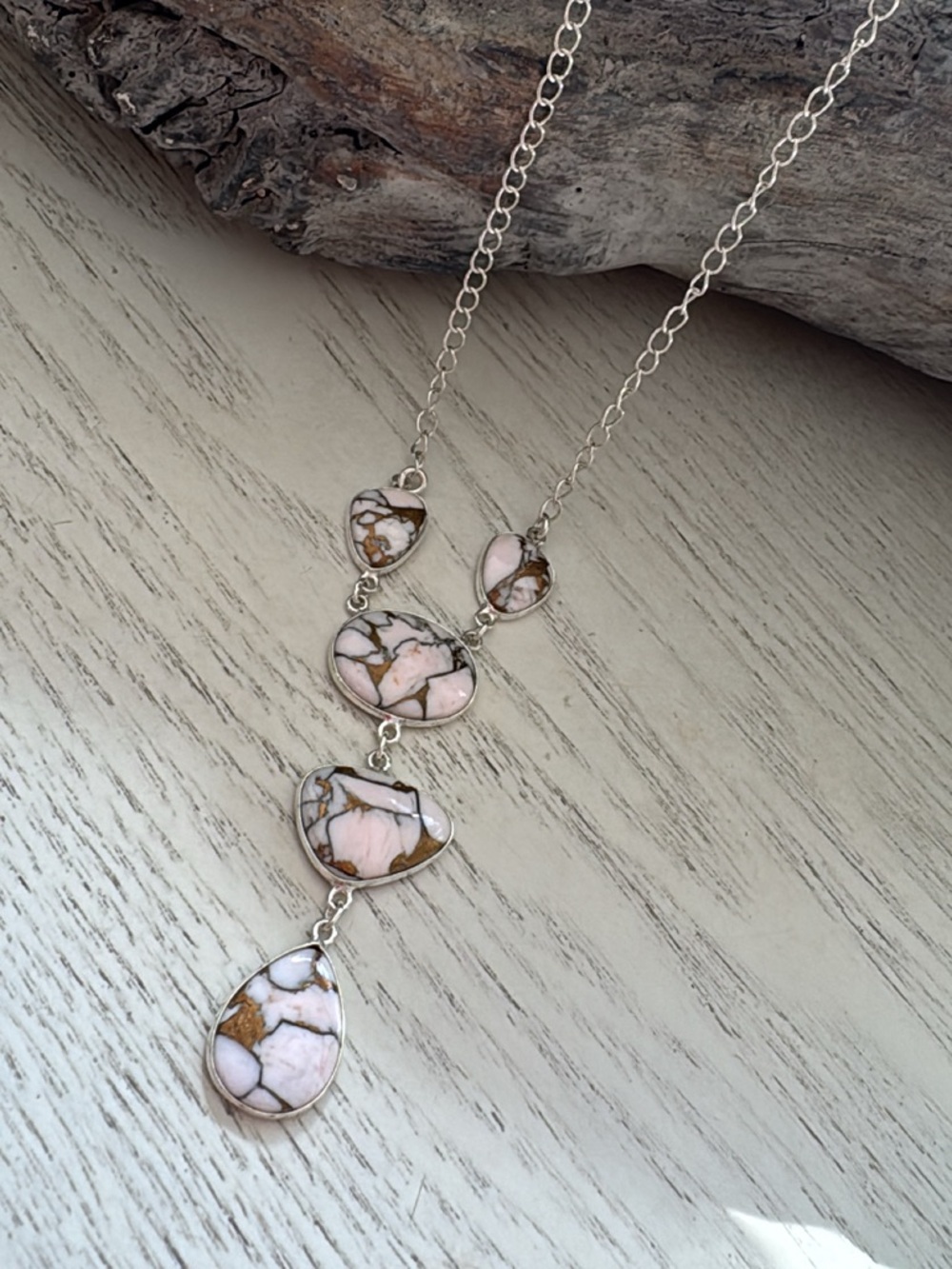 SILVER WILD HORSE LARIAT  NECKLACE